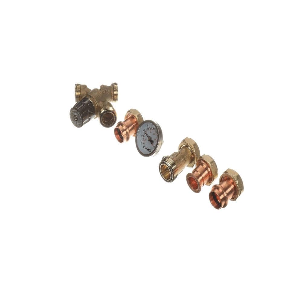"3-Way Angled Thermostatic Mixing Valve Kit Temperature Gauge 3/4"" Anglemix 520516A" price history on PriceWatchPro
