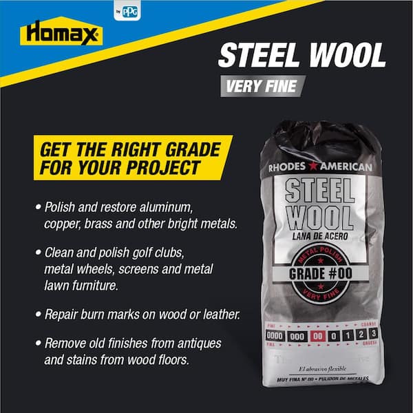No Grit Homax Products 4 4 Homax Steel Wool Pad 