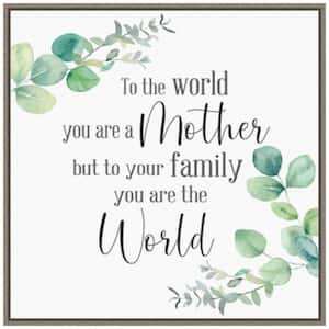 22 in. Mother's Day Eucalyptus II Mother's Day Holiday Framed Canvas Wall Art