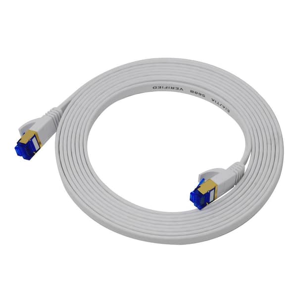 10 ft. CAT 7 Flat High-Speed Ethernet Cable - White