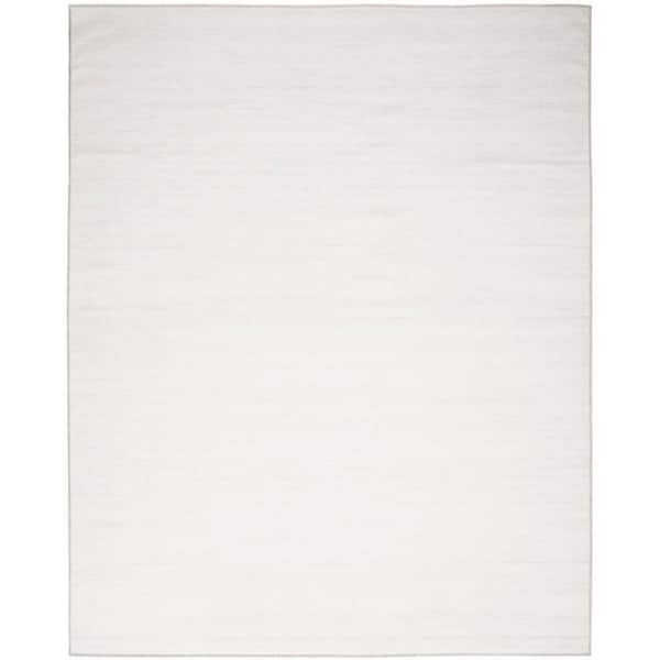 Washable Essentials Ivory Grey 9 ft. x 12 ft. All-over design Contemporary Area Rug