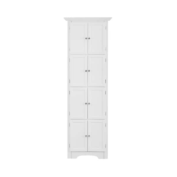 24.25 in. W x 12.25 in. D x 72 in. H White Bathroom/Kitchen Storage