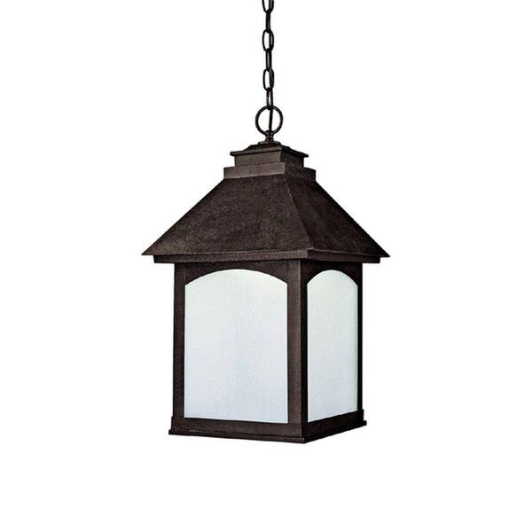 Filament Design 1-Light Rustic Iron Frosted Seeded Glass Outdoor Fixture