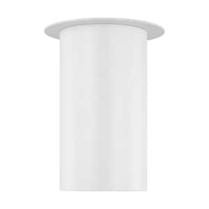 Archer 5.5 in. 1-Light Matte White Small Flush Mount with Steel Shade and No Bulbs Included