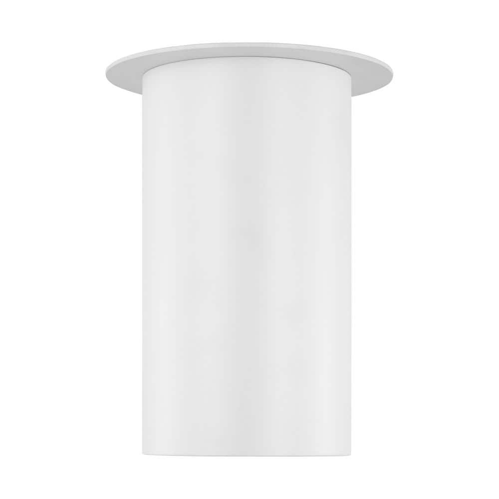 Matte White Glass Indoor/Outdoor Drum Flush Mount Light
