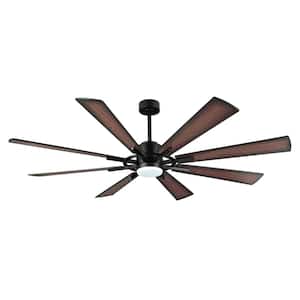 80 in. Indoor Black and Walnut Standard Ceiling Fan with Integrated LED