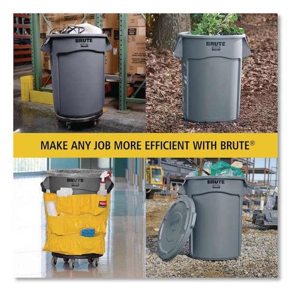 Rubbermaid Commercial Products Brute 32 Gal. Red Plastic Round