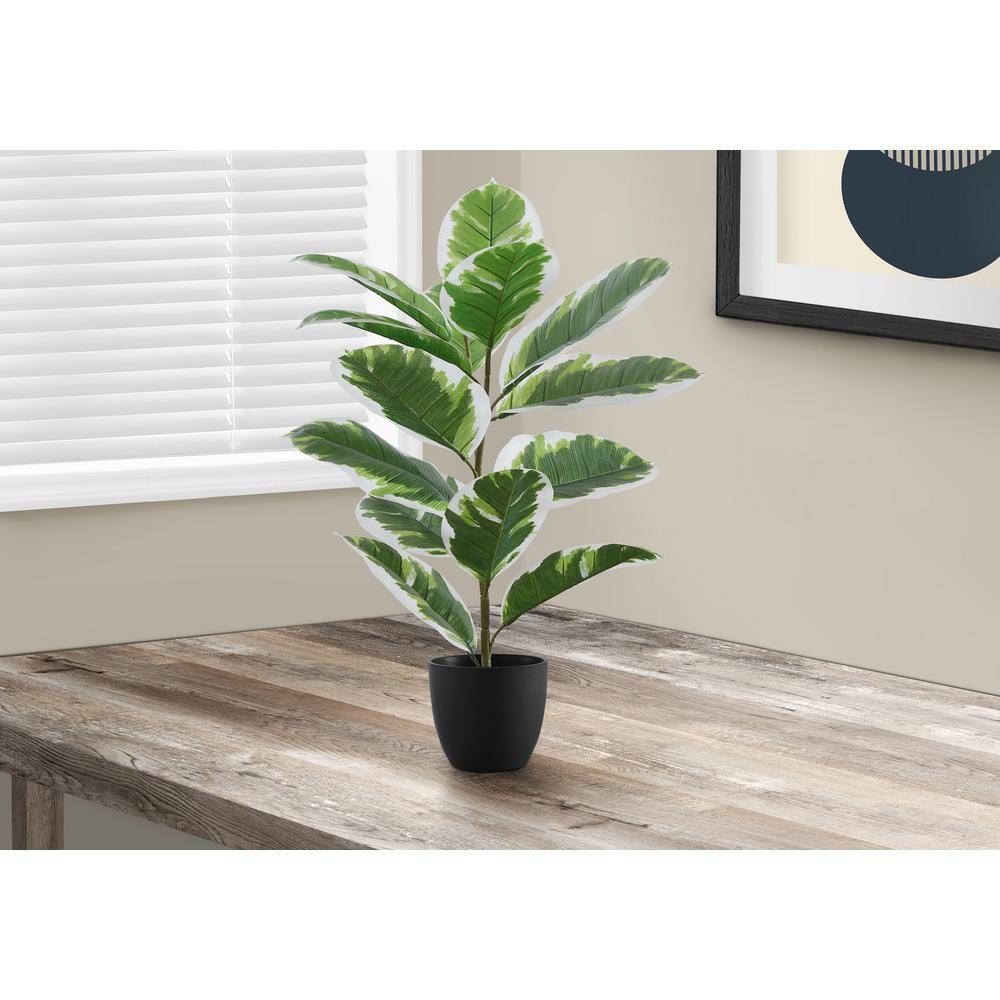 27 in. Green Artificial Rubber in 5 in. Black Plastic Pot