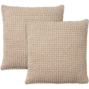 Sanira Taupe Floral Overlay Decorative Pillow - Levtex Home