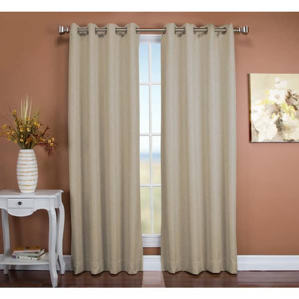 RICARDO Parchment Grommet Blackout Curtain - 50 in. W x 96 in. L