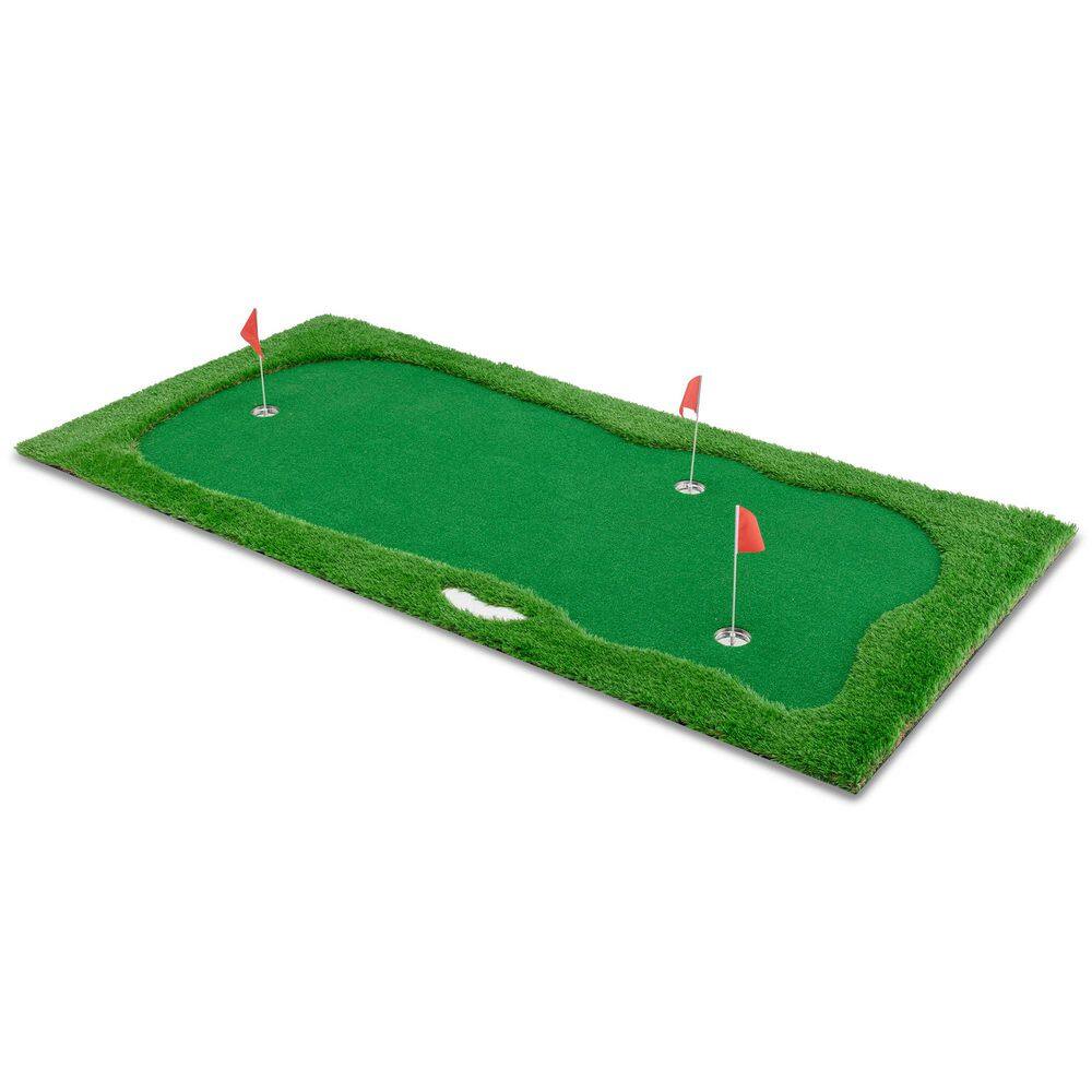 10 x 5 ft. Golf Putting Green Mat with High-quality Turf, 3 Holes, 3 Flags and Cups price history on PriceWatchPro