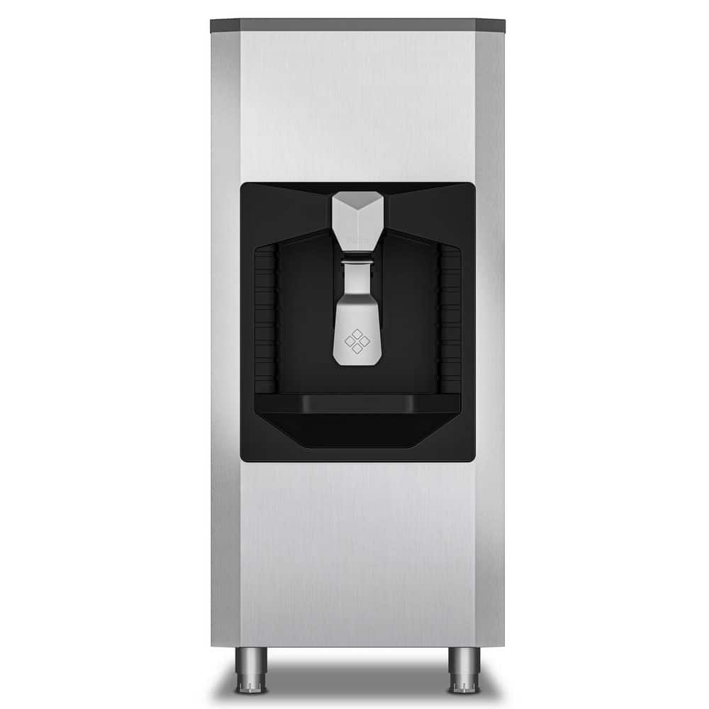 22. 2in. Stainless Steel Ice Bin, 200 lb. storage, with built-in crusher, durable & commercial-ready.