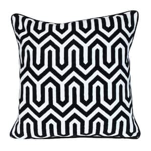 20 X 20 Transitional Geometric Black 20 in. x 20 in. Pillow