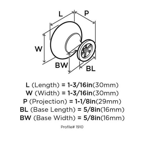 Amerock BP1910G10 Allison Value 1-3/16 30 mm Diameter Satin Nickel Cabinet Knob