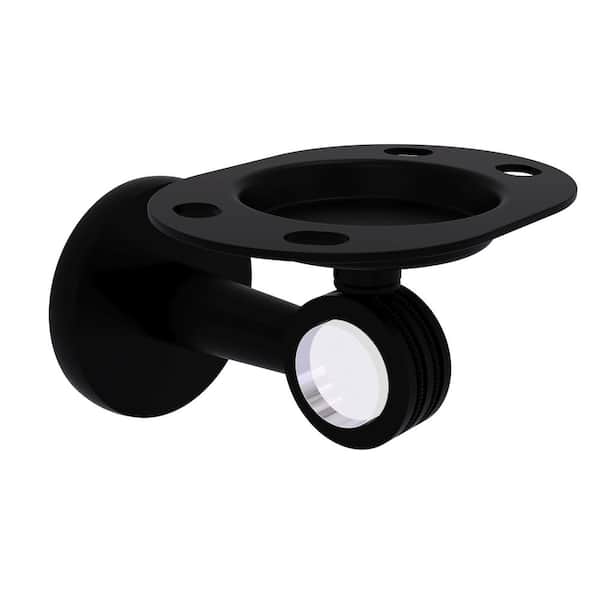 Allied Brass Clearview Tumbler and Toothbrush Holder with Dotted Accents in Matte Black