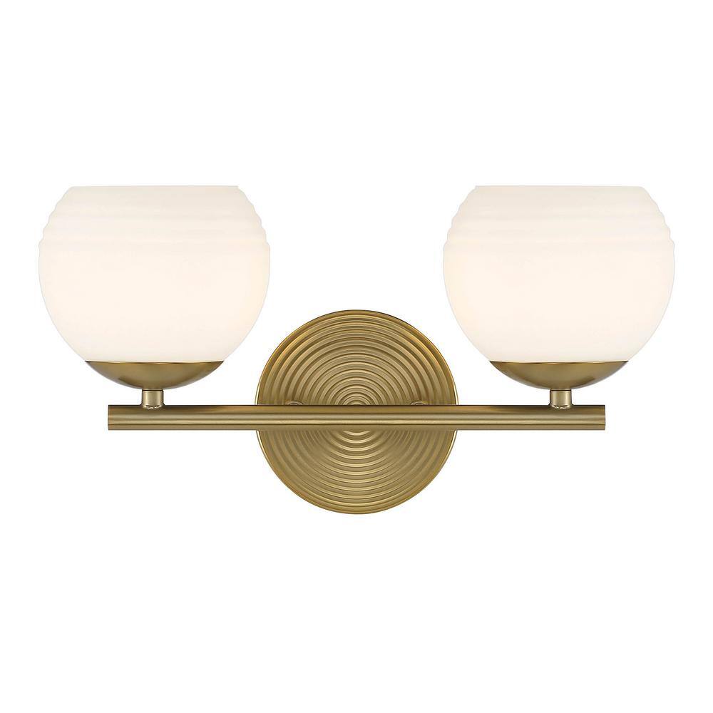 Moon Breeze Globe-Shaped Etched Opal Vanity Light in Brushed Gold