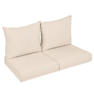 22.5 x 22.5 x 5 (4-Piece) Deep Seating Outdoor Loveseat Cushion in Sunbrella Cast Pumice