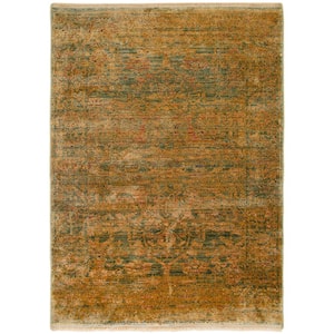 Luxurious Olive 2 ft. x 3 ft. Distressed Traditional Area Rug