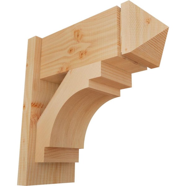 Ekena Millwork 8 in. x 18 in. x 18 in. Merced Arts and Crafts Smooth Douglas Fir Outlooker