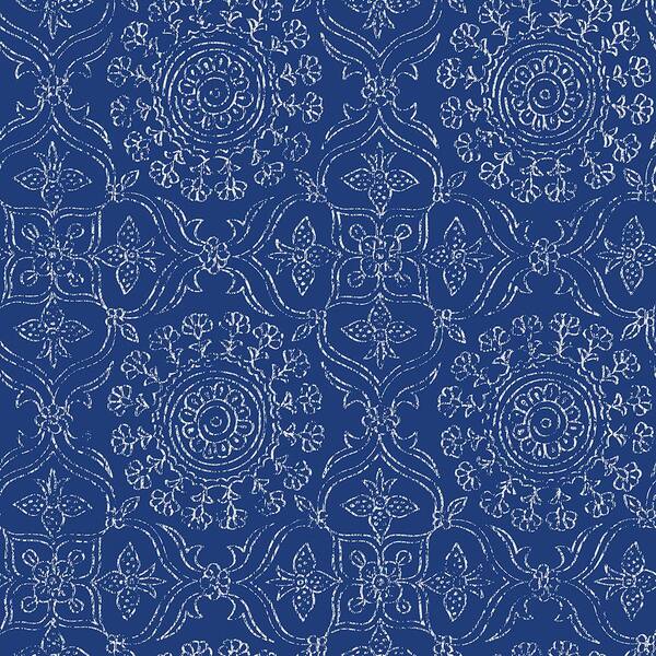 NuWallpaper Byzantine Blue Wallpaper Sample