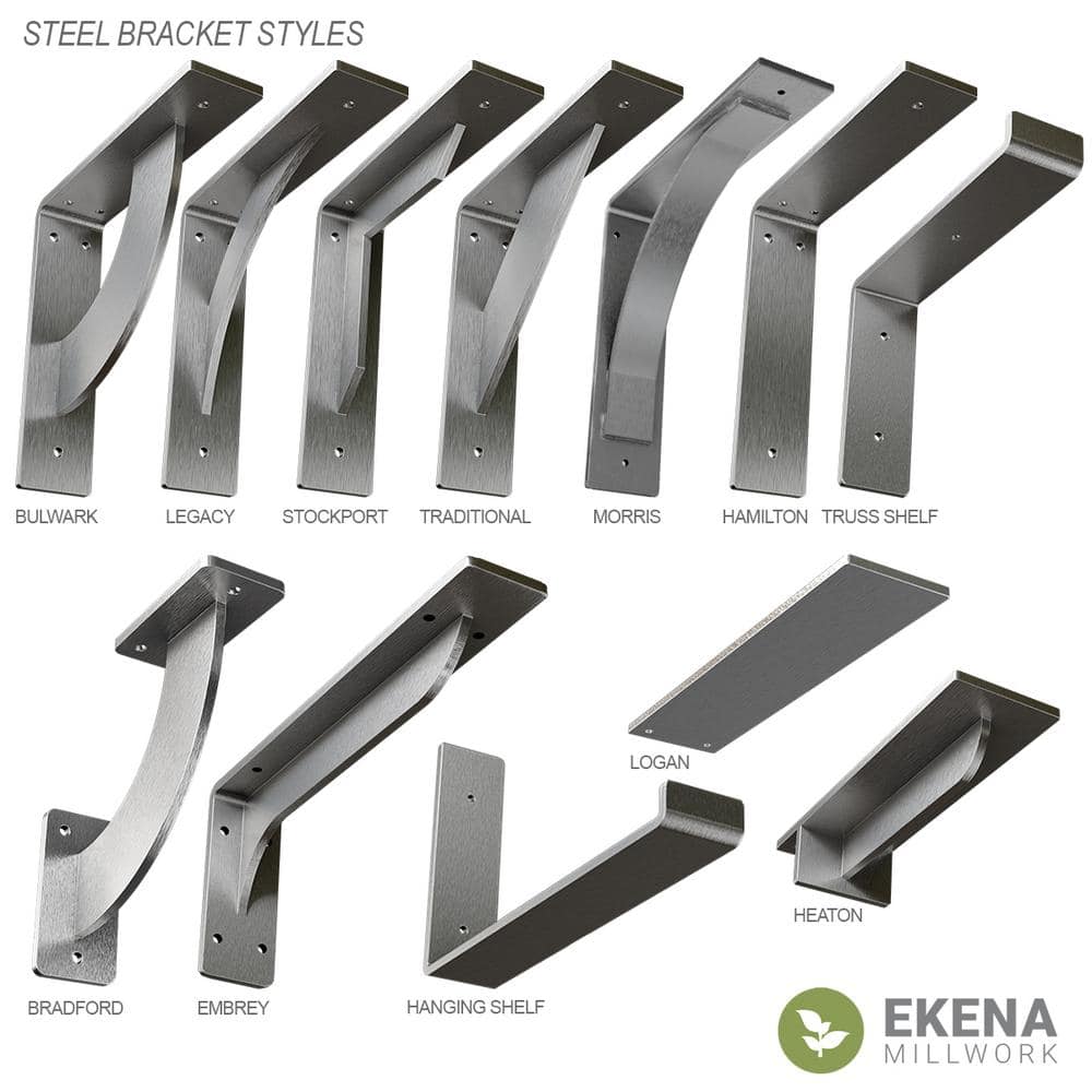 Hammered Gold 24'' Steel Bracket for Shelves