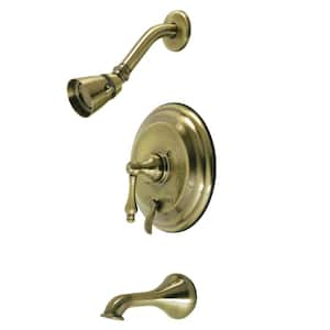 Restoration Single Handle 1-Spray Tub and Shower Faucet 2 GPM with Pressure Balance in Antique Brass