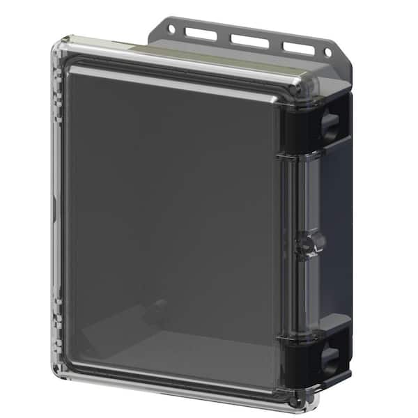 Serpac 11.8 in L x 10.2 in W x 5.5 in H Cabinent Enclosure Polycarbonate Clear Hinged Latch Top Gray Bottom