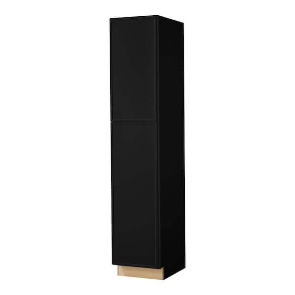 Leyton 18 in. W x 24 in. D x 90 in. H Ready to Assemble Plywood Slim Shaker Pantry Kitchen Cabinet in Raven Black
