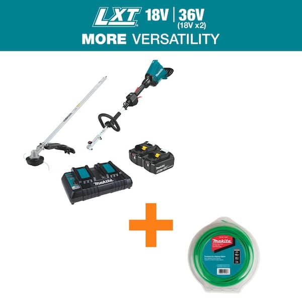 LXT 18V X2 (36V) Brushless Couple Shaft Power Head Kit with Trimmer Attachment with Round Trimmer Line