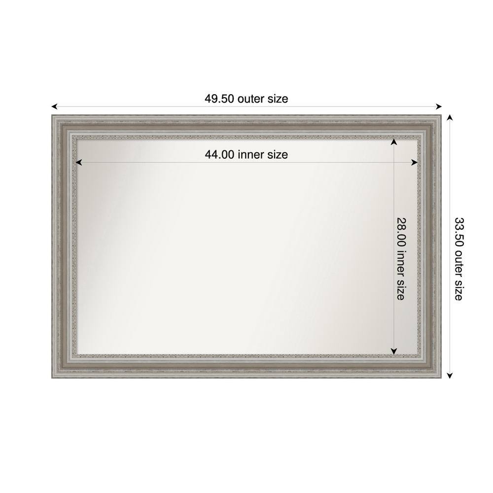 Parlor Silver 49.5 in. x 33.5 in. Custom Non-Beveled Recycled Polystyrene Framed Bathroom Vanity Wall Mirror price history on PriceWatchPro