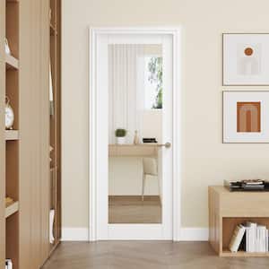 ARK DESIGN 28 in. x 96 in. 1-Lite Frosted Glass Solid Core White Primed ...