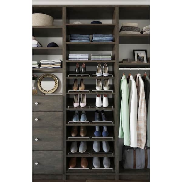 14 in. W D x 25.375 in. W x 84 in. H Bistro Shoe Storage Tower Wood Closet System