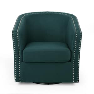 Maya Green Fabric Swivel Side Chair