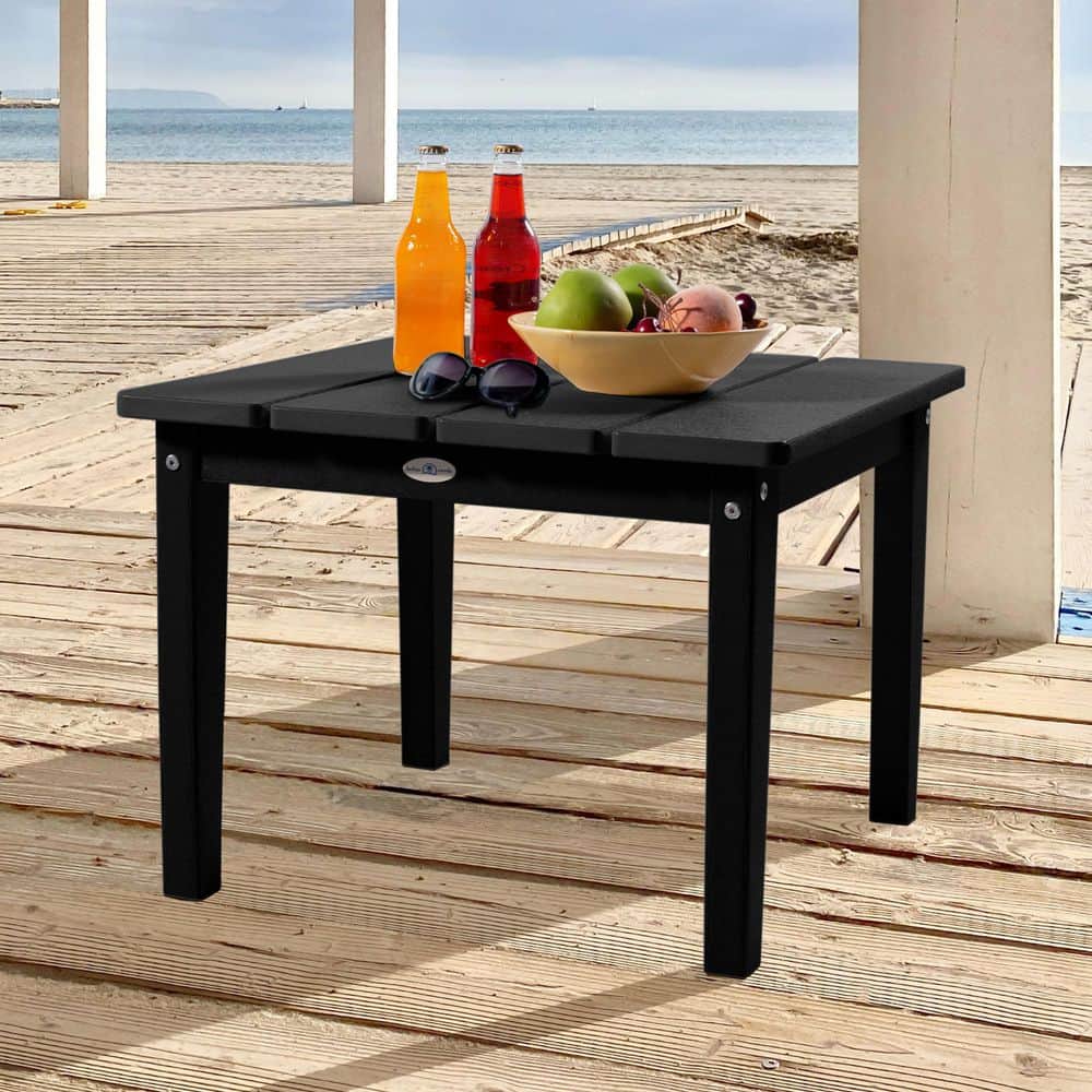 Luxurious Pocono Black Synthetic Wood Side Table