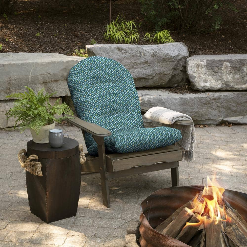Alana Tile Blue and Green Polyester Adirondack Chair Cushions, Set of 2