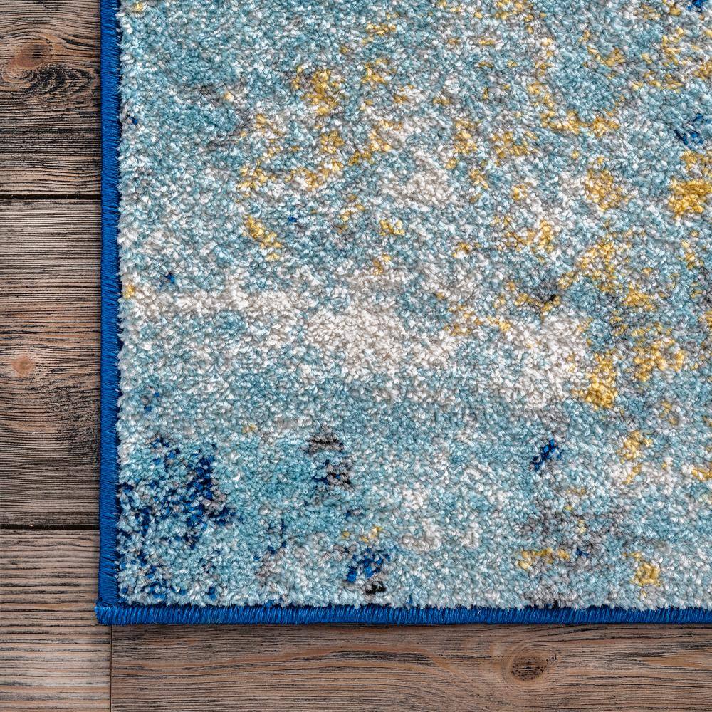 Katharina Blue Abstract 5' x 7' Stain-Resistant Area Rug