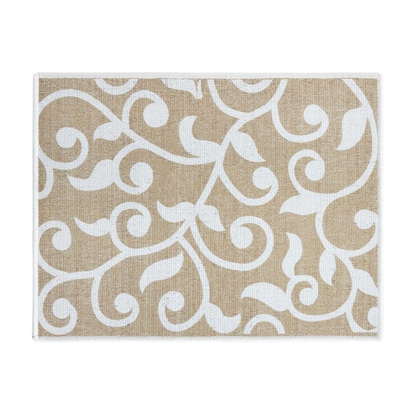SUSSEXHOME 18 in. x 24 in. Beige Super-Absorbent Washable Cotton