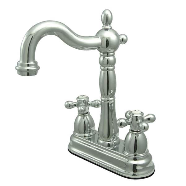 Kingston Brass Heritage 2-Handle Bar Faucet in Polished Chrome
