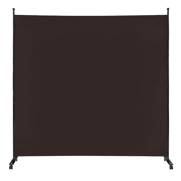 Costway 6FT Single Panel Room Divider with Wheels Rolling Fabric Partition Privacy Screen