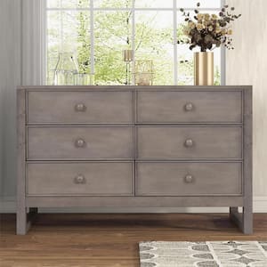 47.8 in. W x 18.9 in. D x 30 in. H Antique Gray Plywood Linen Cabinet with 6-Drawers