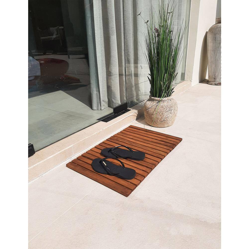 Nordic Teak 23.62" x 15.75" Shower Mat with Rubber Feet