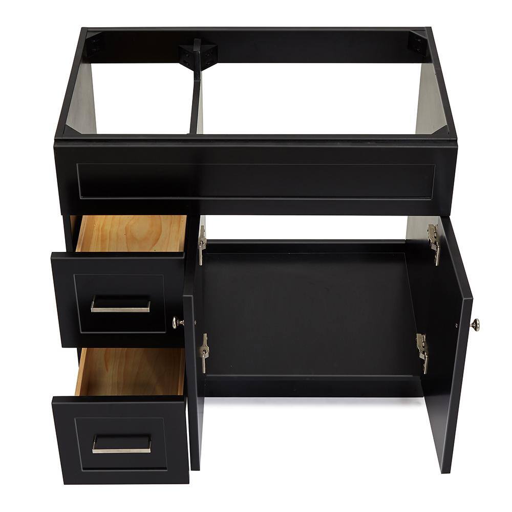 Hamlet 36" Black Solid Wood Freestanding Vanity Cabinet