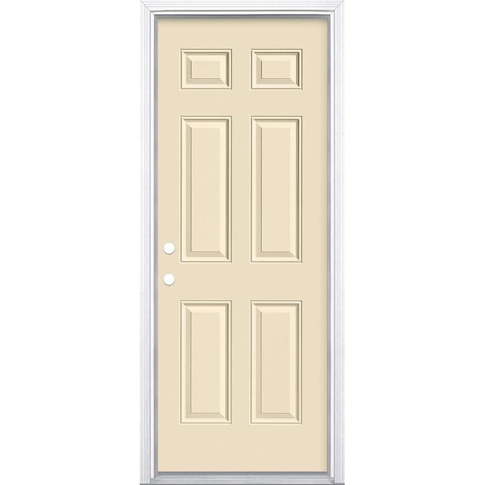 32 in. x 80 in. 6-Panel Right-Hand Inswing Painted Steel Prehung Front Exterior Door No Brickmold price history on PriceWatchPro