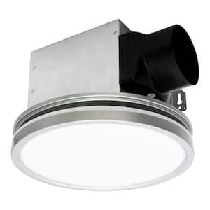 Bathroom Exhaust Fan with Light, Dimmable 3CCT LED Light with Night Light, 80 CFM, 2-Sones, Round, Silver
