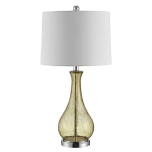 SAFAVIEH Jaiden 27 in. Silver/Ivory Curved Candlestick Table Lamp 