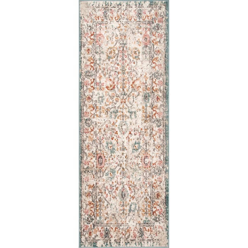 Lenore Vintage Beige Floral Transitional 2'6" x 6' Runner Rug