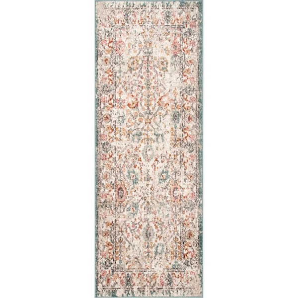 nuLOOM Lenore Vintage Floral 2 ft. 6 in. x 6 ft. Beige Runner Rug