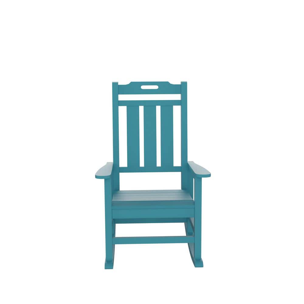 Blue Plastic Outdoor Rocking Chair