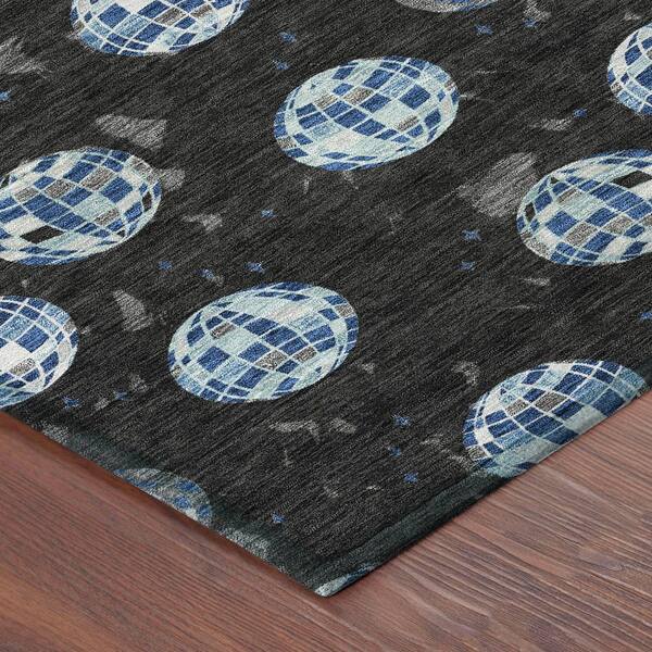 Chantille Machine Washable Indoor/Outdoor Abstract ACN2690 Black 10 ft. x 14 ft. Area Rug