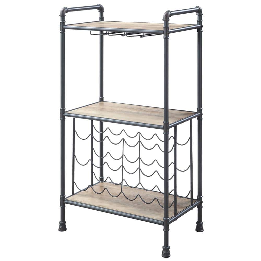 26&#34; Brantley Wine Rack Antique Oak and Sandy Gray Finish - Acme Furniture